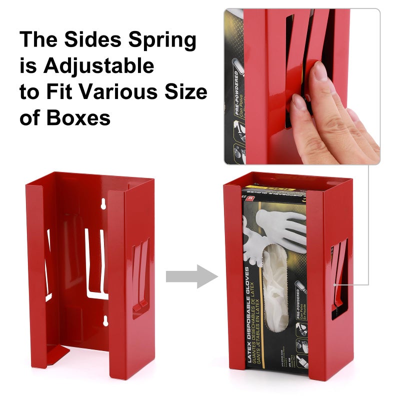 Mayouko Magnetic Dispenser Holder  Red Box Holder Wall Mount for Tissues  Disposal Gloves  Wipes  Tool Cart Accessory  8LBS - Image 3